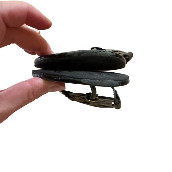 TORY BURCH Black Patent Leather Miller Classic Designer Logo Sandals Size 9.5 - Picture 6 of 8